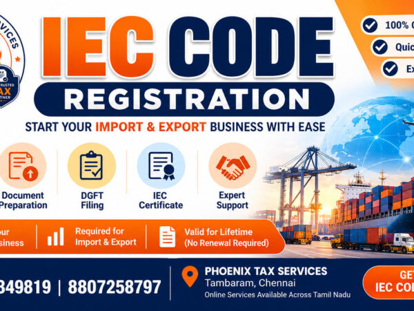 IE Code Registration Tamabaram Chennai by Phoenix Tax Services