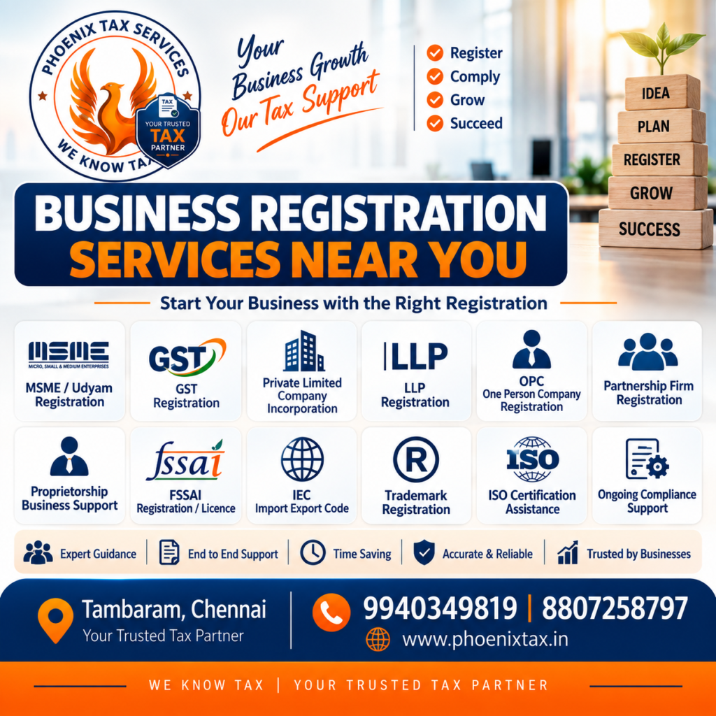 Business Registration Near Me in Tambaram Chennai - Phoenix Tax Services