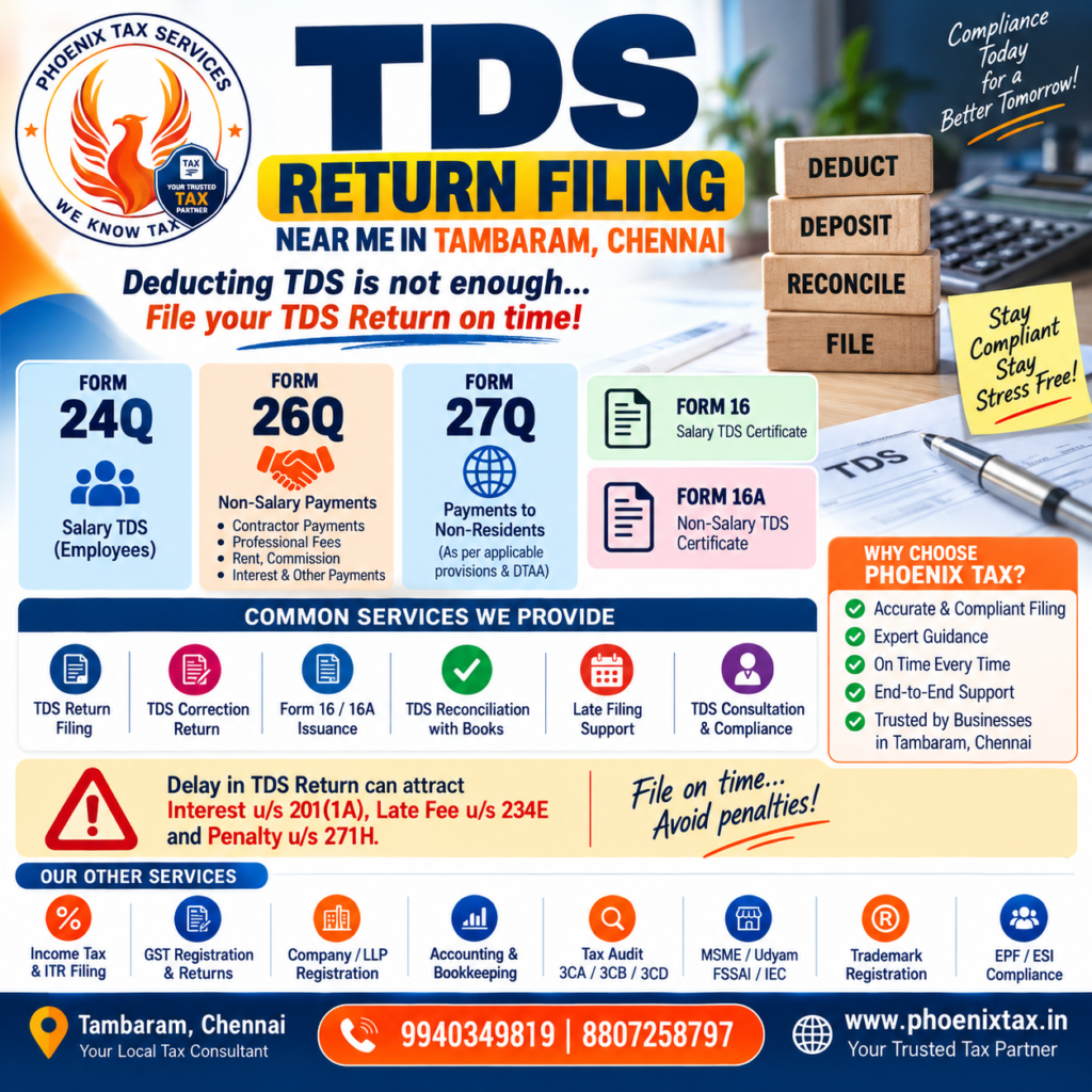 TDS Return Filing Near Me in Tambaram Chennai - Phoenix Tax Services