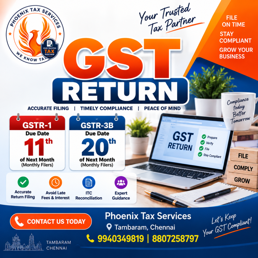 GST Return Filing in Tambaram Chennai - Phoenix Tax Services